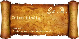 Csics Mihály névjegykártya