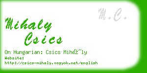 mihaly csics business card